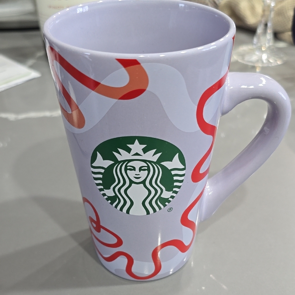 Starbucks Lavender And Red Ribbon Mug